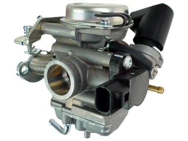 Gaźnik GY6  50 4T (E5) - do skuterów ROMET, JUNAK, BARTON, PEUGEOT, SYM i innych z silnikiem 4T 50cc w wersji Euro 5 - gardziel 18,0mm, przepustnica Ø19mm, ssanie automatyczne (Dellorto SVB18 18V)