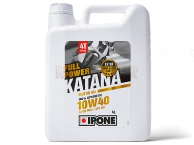 Olej IPONE Katana Full Power 4T Ester 10W40 - 100% syntetyczny olej do silników 4-suwowych - opakowanie 4 litry