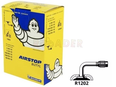 Dętka 10 x 3,00/3,50 MICHELIN - zawór kątowy 90º (3,00-10, 3,25-10, 3,50-10, 80/100-10, 90/90-10, 100/80-10, 100/90-10) 10B4