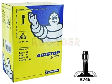 Dętka 10 x 4,00/5,00 MICHELIN - zawór prosty (4,00-10, 4,50-10, 5,00-10, 130/90-10) 10CG13