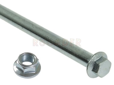 Oś wahacza tylnego JUNAK 901 Sport (średnica 14mm / długość 260mm/270mm / gwint M14x1,5) + nakrętka 