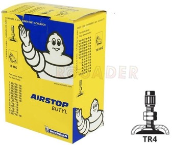 Dętka 18 x 3,25/4,60 MICHELIN - zawór prosty (3,25-18, 3,50-18, 4,00-18, 4,10-18, 4,60-18, 100/90-18, 110/80-18, 110/90-18, 120/80-18, 120/90-18, 130/70-18, 130/80-18, 150/70-18) 18MG