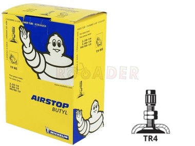 Dętka 19 x 2,50/3,00 MICHELIN - zawór prosty (2,50-19, 2,75-19, 3,00-19, 70/100-19, 80/80-19, 80/90-19, 80/100-19, 90/90-19) 19ME