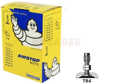 Dętka 19 x 3,25/3,50 MICHELIN - zawór prosty (3,25-19, 3,50-19, 90/100-19, 100/80-19, 100/90-19, 110/80-19, 110/90-19, 120/60-19, 120/70-19, 130/60-19) 19MF