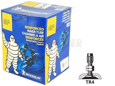 Dętka 21 x 2,75 MICHELIN - zawór prosty (2,75-21, 3,00-21, 80/100-21) 21Trial - grubość 2,5mm!