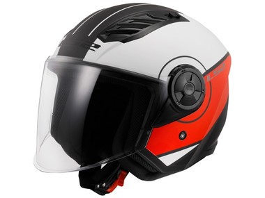 Kask LS2 OF616 AIRFLOW II COVER biały mat-czerwony (55-56cm / S) 