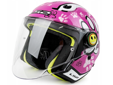 Kask LS2 OF622 FUNNY II PAWS różowy (47-48cm / S Junior) 