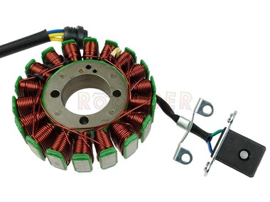 Stojan alternatora JUNAK Racer 125, S125, 121 E5 (18 cewek, kostka 3 piny + kostka 2 piny)