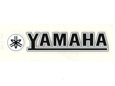 Naklejka YAMAHA - 11 x 2cm czarno-biało-srebrna