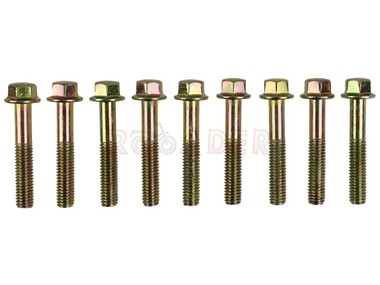 Śruby pokrywy paska napędowego (obudowy przekładni CVT) do silnika GY6 50/80 - skutery z silnikiem 4T 50/80cm3 - Romet, Router, Barton, Junak, Motobi, Moto Ventus, Kingway, Zipp (komplet, 9 szt)