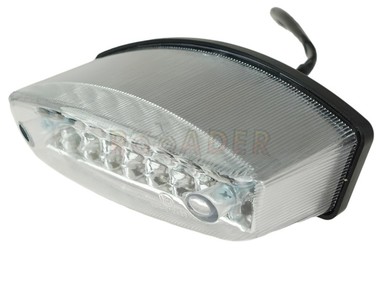 Lampa tylna uniwersalna (160x60x85mm), klosz crystal, DIODY LED - światło pozycyjne + światło stop + podświetlenie tablicy rejestracyjnej