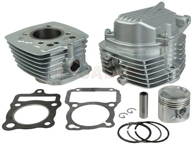 Cylinder 156FMI, ATV 125 (CG125) - 125cm3, Ø56,40mm, sworzeń 15mm, srebrny (zestaw z kompletną głowicą)