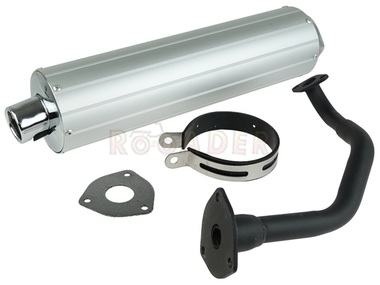 Tłumik GY6 125/150 z kolankiem - do maxiskuterów Romet, Barton, Junak, Zipp i innych 125 i 150cm3 