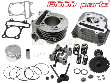 Cylinder GY6 150cm³ - KYMCO Agility R16, Agility City, Movie, Like, People 150 4T i inne maxiskutery z silnikiem GY6 - 150cm3, Ø57,40mm, sworzeń 15mm (zestaw z głowicą + wałek rozrządu + .....)