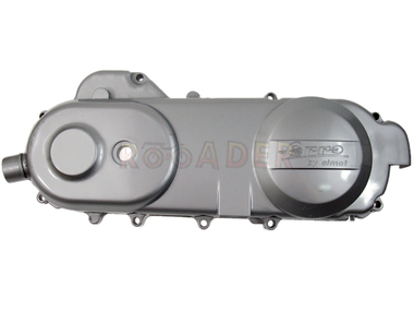 Obudowa przekładni CVT do GY6  50/80 z kołem 12" - ROMET, ROUTER, BARTON, JUNAK, MOTOBI, ZIPP i inne skutery z silnikiem 4T 50/80 cm3 - długość obudowy 43 cm, srebrna
