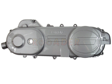Obudowa przekładni CVT do GY6  50/80 z kołem 12"/13" - ROMET, ROUTER, BARTON, JUNAK, MOTOBI, ZIPP i inne skutery z silnikiem 4T 50/80 cm3 - długość obudowy 46 cm, srebrna