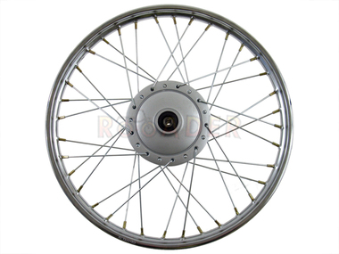Koło 17" x 1,20 - RANGER CLASSIC; SHINERAY 50Q-2E; KINGWAY Father 50 i inne podobne motorowery (przód, stalowe ze szprychami, srebrne, hamulec bębnowy !!!)
