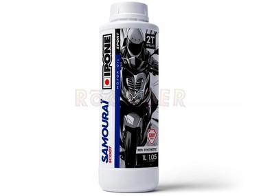 Olej IPONE SAMOURAI Scoot 2T Strawberry - 100% syntetyczny olej do silników 2-suwowych - opakowanie 1 litr