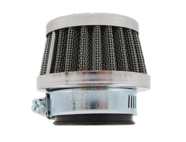 Filtr powietrza stożek CHROM mini - łącznik prosty ø38mm