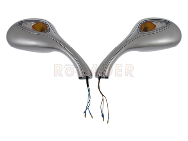 Lusterko do ZIPP Quantum, MOTOBI Sowa, BARTON Falcon, Huragan, ROMET RXL, JONWAY N.A.125 z kierunkowskazami,  srebrne (para), śruby M8 P+P