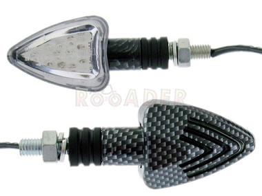 Kierunkowskaz uniwersalny W-1312 LED, strzałka, carbon/biały (komplet, prawy+lewy)