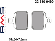 Klocki hamulcowe RMS 22 510 0490 (FA266, MCB700) - APRILIA RS, Scarabeo; DERBI GP1, GPR; GILERA Nexus; MALAGUTI Spidermax;  MBK Skyliner, Thunder; PEUGEOT Satelis; PIAGGIO Beverly, X8, X9; YAMAHA Maje
