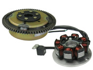 Stojan alternatora KEEWAY TX50, X-RAY; CPI SM50, SX50; GENERIC Tigger 50 - silnik MINARELLI AM6 (8 cewek) + koło magnesowe