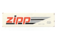 Naklejka ZIPP 17x3,5 pomarańczowo-czarno-srebrna