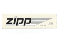 Naklejka ZIPP 17x3,5 czarno-biało-srebrna