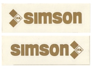 Naklejka SIMSON - 16,5 x 4,5cm złota, komplet P+L (do motorowerów SIMSON SR50, SR80)