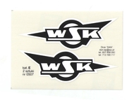 Naklejka WSK - 10,5 x 3,5cm czarno-biała (komplet P+L)