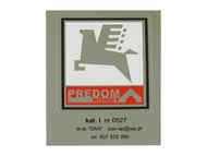 Naklejka ROMET PREDOM - 6 x 5cm srebrna