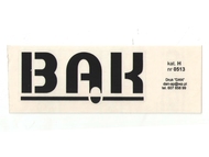 Naklejka BĄK - 8,5 x 3,5 czarna (do motocykli WSK)