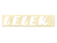 Naklejka LELEK - 17 x 3,5cm biała (do motocykli WSK)