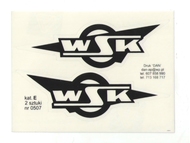 Naklejka WSK - 10,5 x 3,5cm czarno-bezbarwna (komplet P+L)