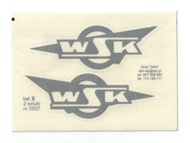 Naklejka WSK - 10,5 x 3,5cm srebrno-bezbarwna (komplet P+L)