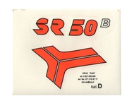 Naklejka SR50 - 8,5 x 8cm pomarańczowo-czarna (do motorowerów SIMSON)