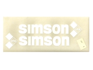 Naklejka SIMSON - 16,5 x 4,5cm biała, komplet P+L (do motorowerów SIMSON SR50, SR80)