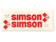 Naklejka SIMSON - 16,5 x 4,5cm czerwono-srebrna, komplet P+L (do motorowerów SIMSON SR50, SR80)