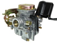 Gaźnik GY6  50/80 - do skuterów ROMET, ROUTER, BARTON, JUNAK, KYMCO, ZIPP i innych z silnikiem 4T 50/80cc - gardziel 18,0mm, przepustnica Ø18mm, ssanie automatyczne, metalowa pokrywa