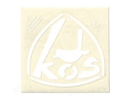 Naklejka KOS - 8 x 7cm biała (do motocykli WSK)