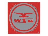 Naklejka WSK - 7 x 7cm srebrno-czerwona