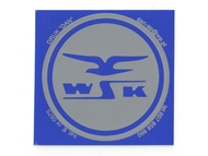 Naklejka WSK - 7 x 7cm srebrno-niebieska