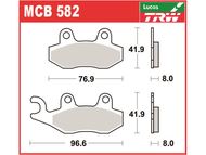 Klocki hamulcowe TRW-LUCAS MCB582 (FA214) - CAN-AM Commander, Maverick 800/1000; CFMOTO Rancher, UForce, ZForce 500/800; SUZUKI LT-F 300/500, LT-R 450; YAMAHA YFM 700, YFZ 450