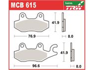 Klocki hamulcowe TRW-LUCAS MCB615 (FA165) - CAN-AM Commander, Maverick 800/1000; CFMOTO Rancher, UForce, ZForce 500/800; SUZUKI LT-F 300/500, LT-R 450; YAMAHA YFM 700, YFZ 450