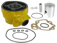 Cylinder APRILIA RS50, RX50, MX50; YAMAHA TZR50, DT50; Beta, Malaguti, MBK, Motorhispania, Peugeot, Rieju, Sherco - MINARELLI AM6 - 70cm3, Ø47,00mm, sworzeń 12mm, żółty