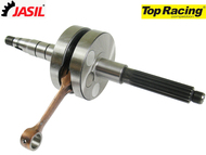 Wał korbowy KEEWAY, CPI, LONGJIA, ZIPP i inne chińskie skutery z silnikiem 2T - sworzeń 10mm, wielofrez Ø16,0mm 15 zębów, gruby stożek - TOP RACING, seria Evolution