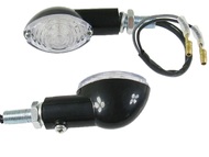 Kierunkowskaz uniwersalny W-1326 LED, owalny, czarno/biały (komplet, prawy+lewy)
