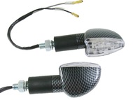 Kierunkowskaz uniwersalny W-1329 LED, stożkowy, carbon/biały (komplet, prawy+lewy)