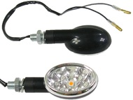 Kierunkowskaz uniwersalny W-1390 LED, owalny, czarno/biały (komplet, prawy+lewy)